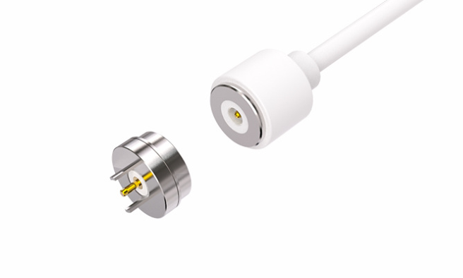 1pin Circular magnetic Pogo pin Connector with cable 