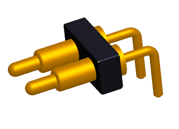 2pin Gold Plated right angle pogo pin connector 