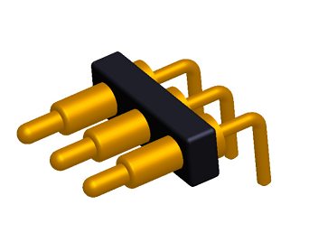 3pin large current right angle pogo pin connector 