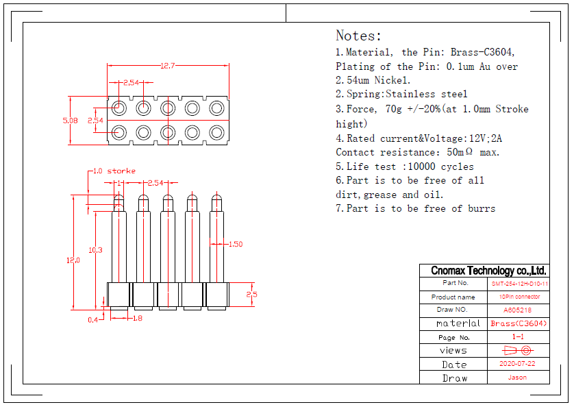 SMD connector datasheet