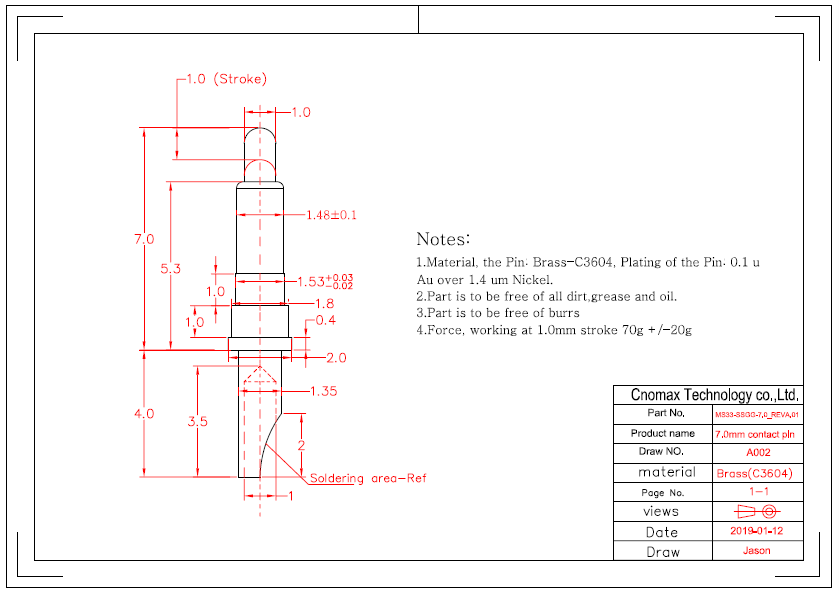 Soldering cup type Pogo pin