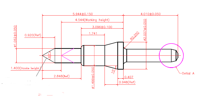 Sharp pogo pin drawing