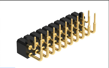 Double row right Angle pogo pin connector