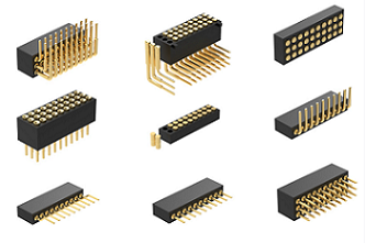 Double row right Angle pogo pin connector