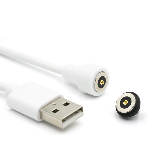 1pin White Magnetic Connector with USB cable