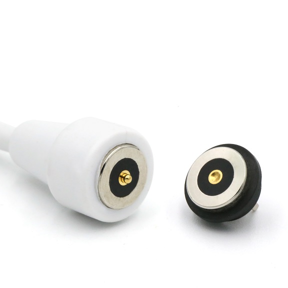 1pin White Magnetic Connector with USB cable