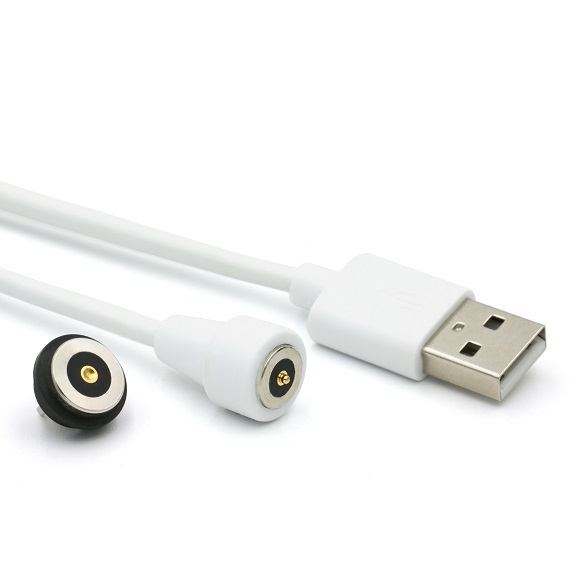 1pin White Magnetic Connector with USB cable