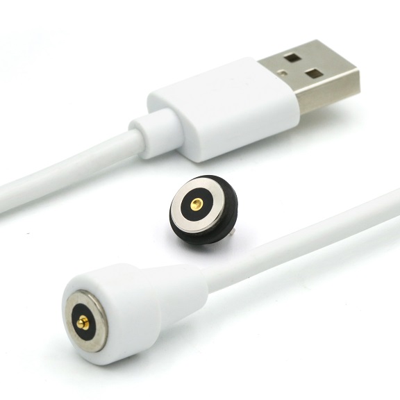 1pin White Magnetic Connector with USB cable