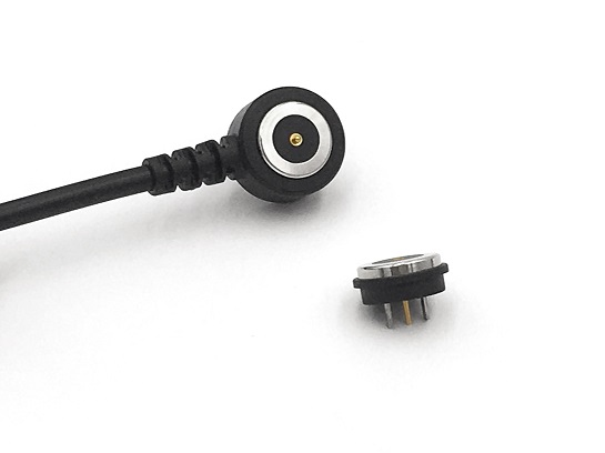 1 pin black flat head magnetic connector