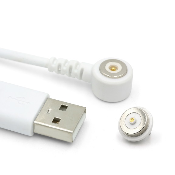 1PIN white magnetic connector with USB cable