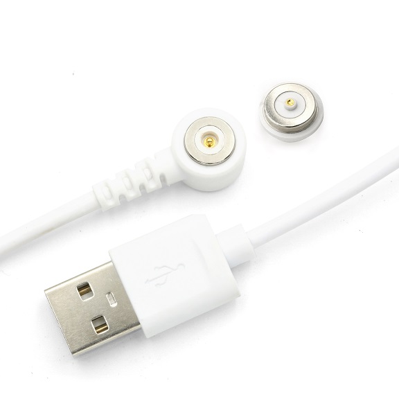 1PIN white magnetic connector with USB cable