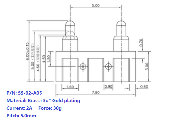 2Pin Side Solder Connector