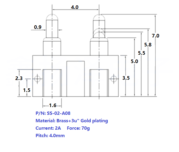 2Pin Side Solder Connector