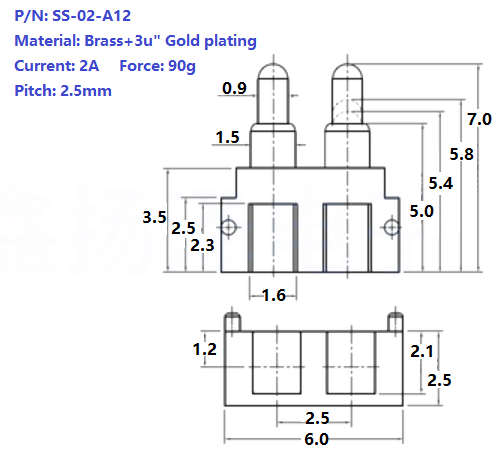 2Pin Side Solder Connector