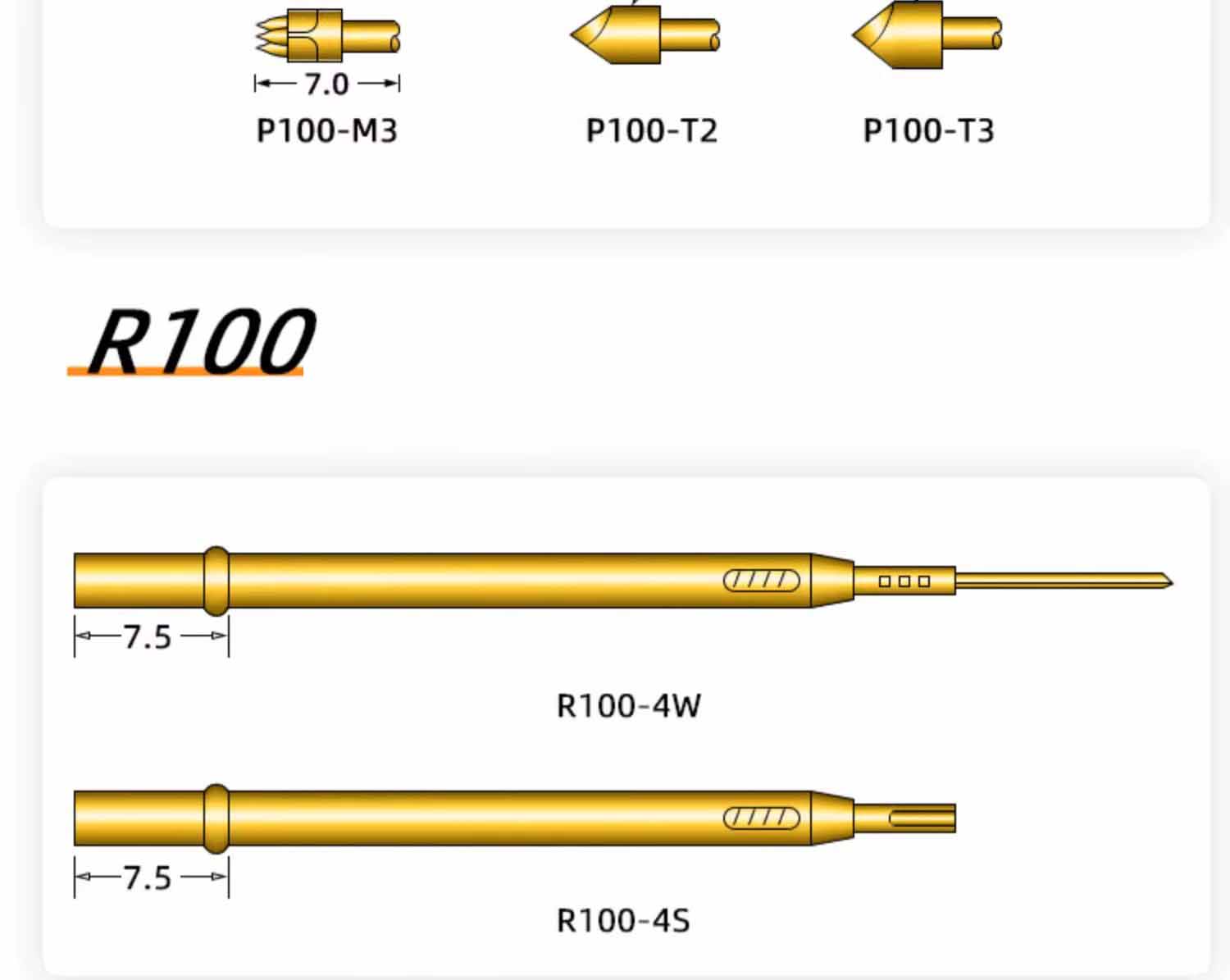 R100 probe pin