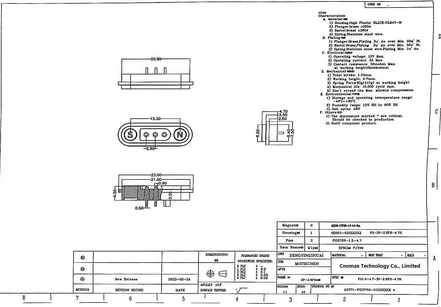 3pin magnet connector