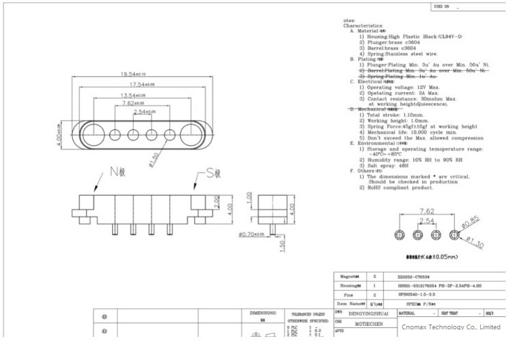 4pin magnetic connector