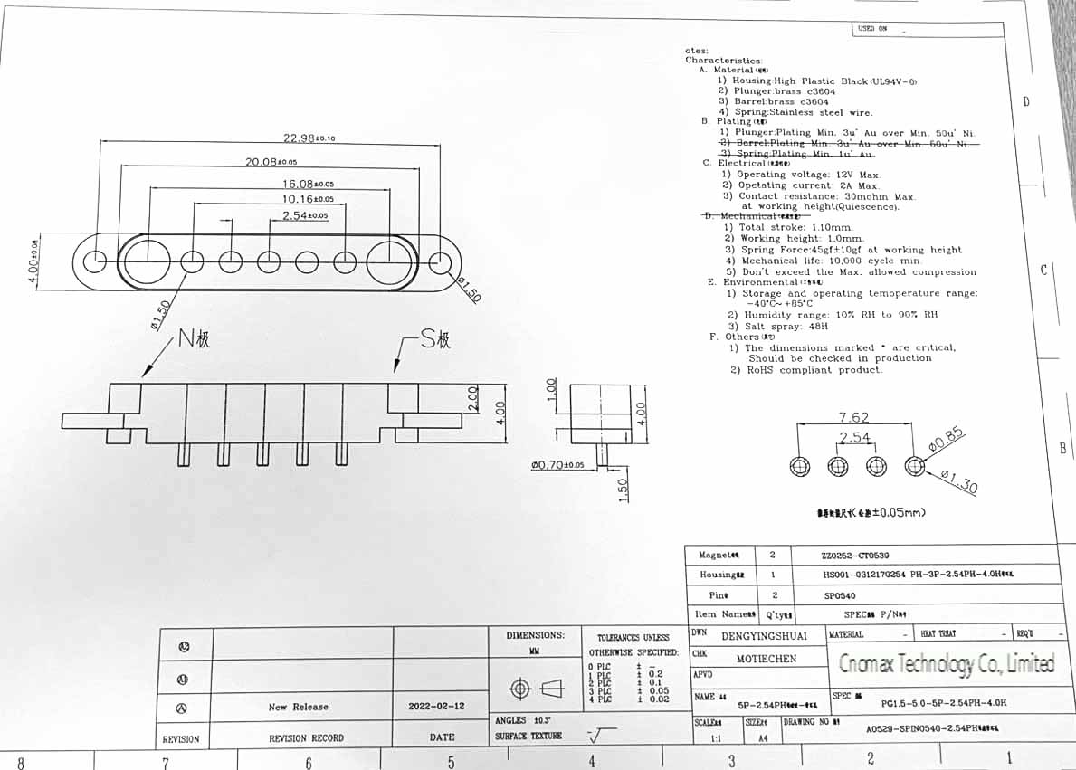 5pin magnetic connector with Screw hole