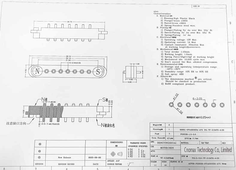 7pin male magnet connector