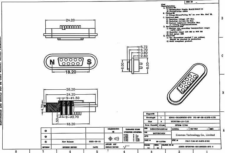9pin magnetic connector