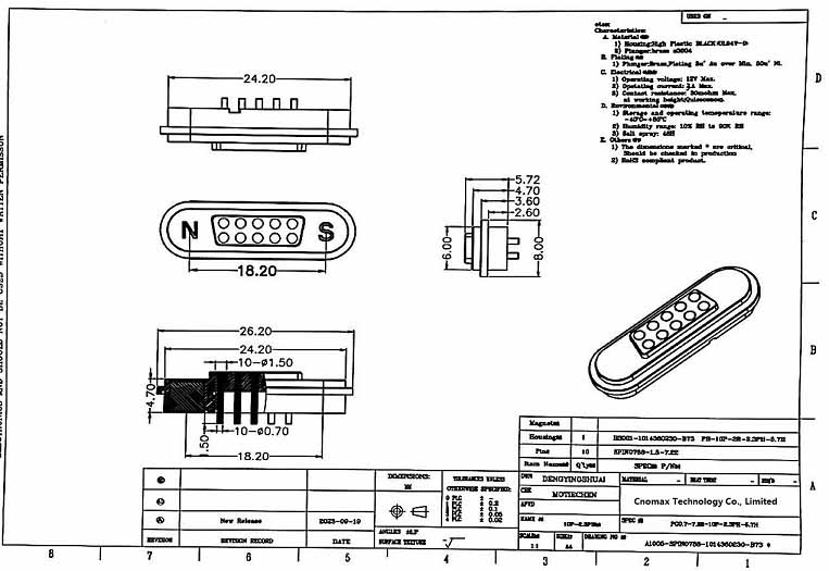 10pin magnetic connector
