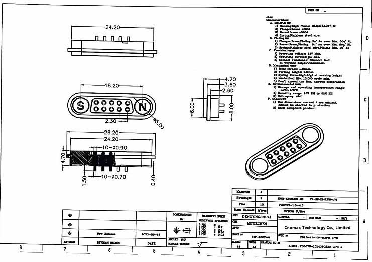 10pin magnetic connector